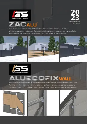 ZACALU Aluminium Zaun, Sichtschutz & Fassaden Preisliste 2023