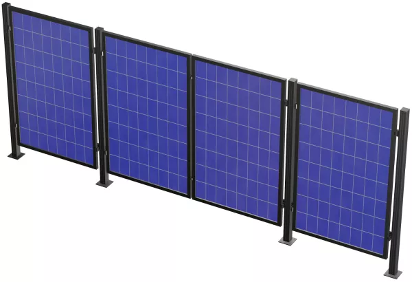Aluminiumzaun mit 4 Solar / PV Modulen