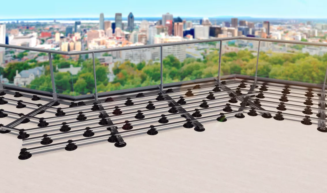 Beispiel Darstellung Dachterrasse Terrassenkit mit Außenecken >90°