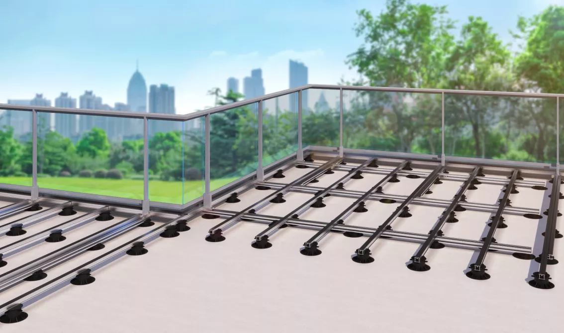 Beispiel Dachterasse: Terrassenkit mit Außen- & Innenecken von 90°