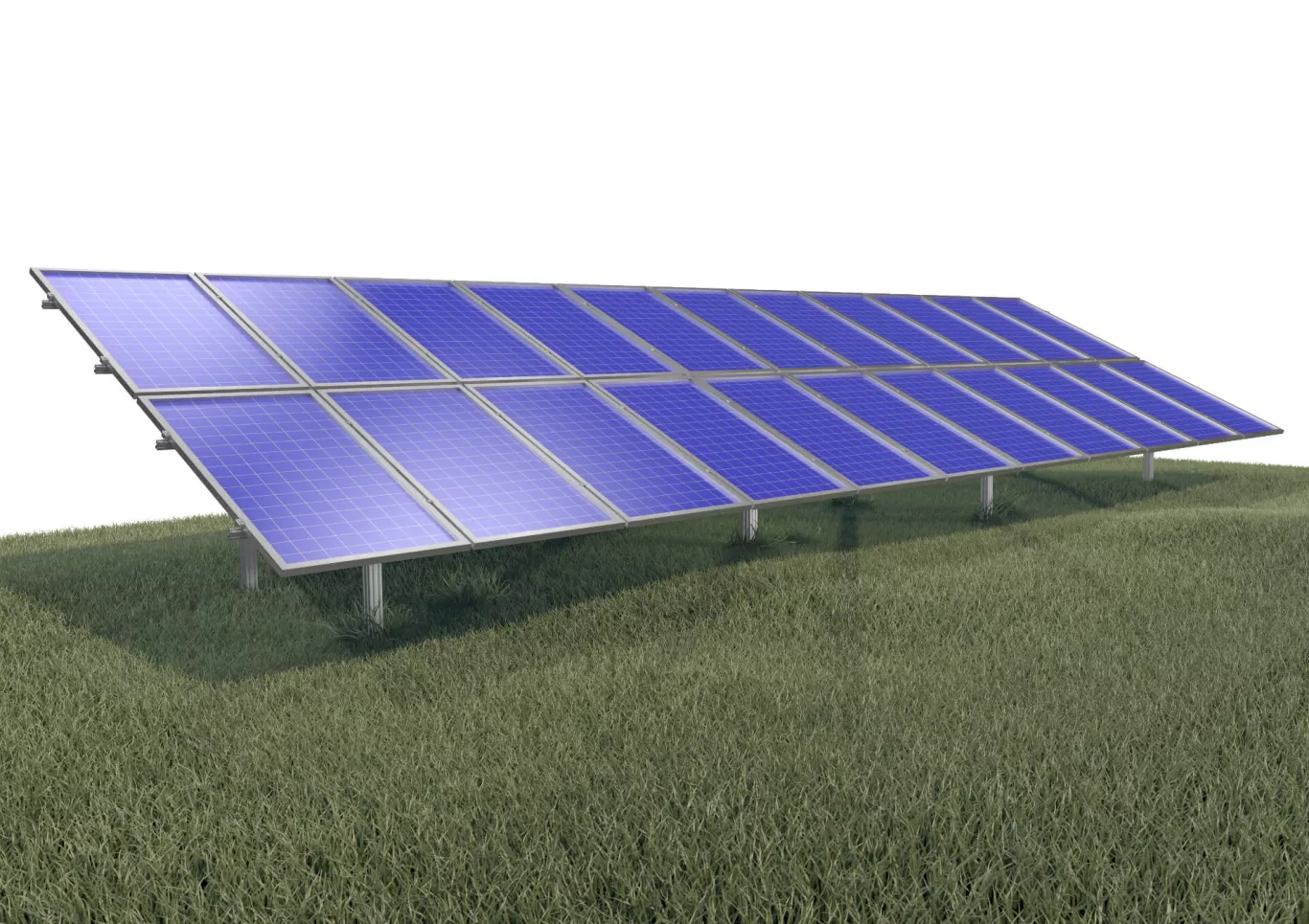 Solar Beispiel Freiland Aufständerung mit Panelen