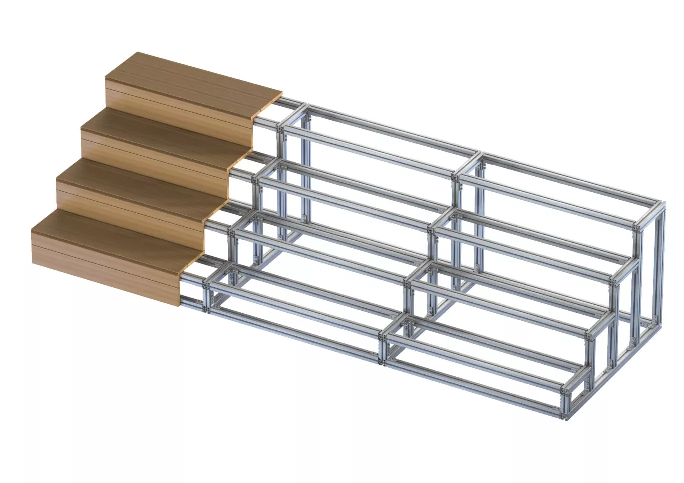 Aluminium Treppenkonstruktion mit Holz-Belag