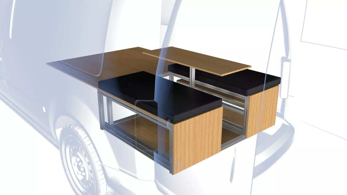 ALUVARIO (Pro) Van/Caddy mit Küchen-Einbau/Ausbau